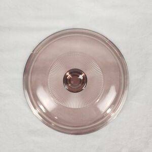 Pyrex Lid V 1 5 C Glass Lid 7" Rose Cranberry Pink Replacement VTG